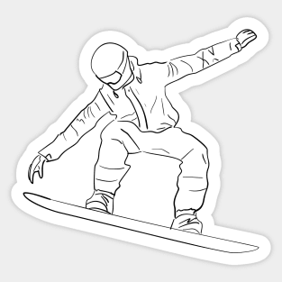 Silhouette of snowboarder on a board in flight Sticker